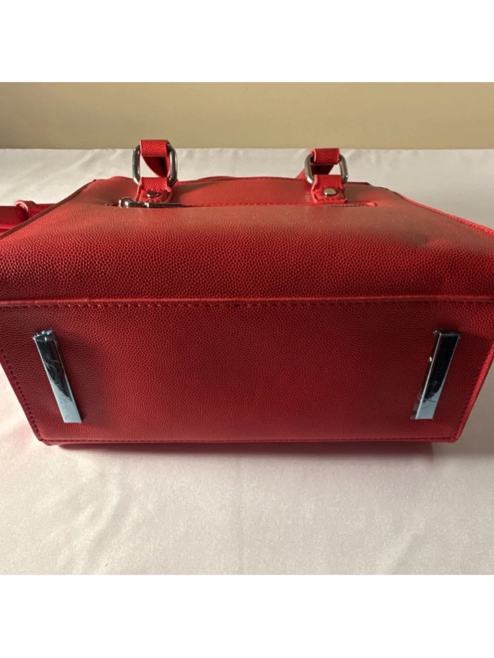 Miztique Red Structured Satchel‎ with Top Handles